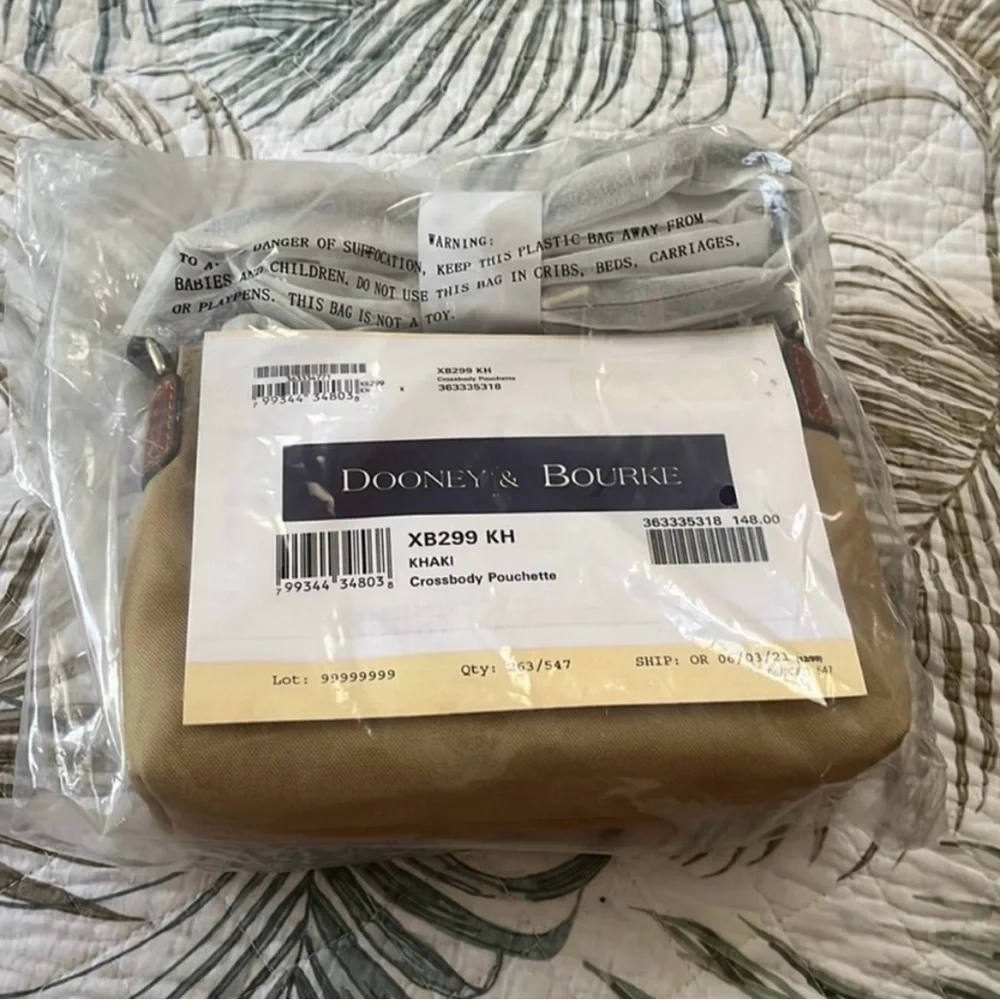 NWT Dooney & Bourke Khaki Crossbody Pouchette